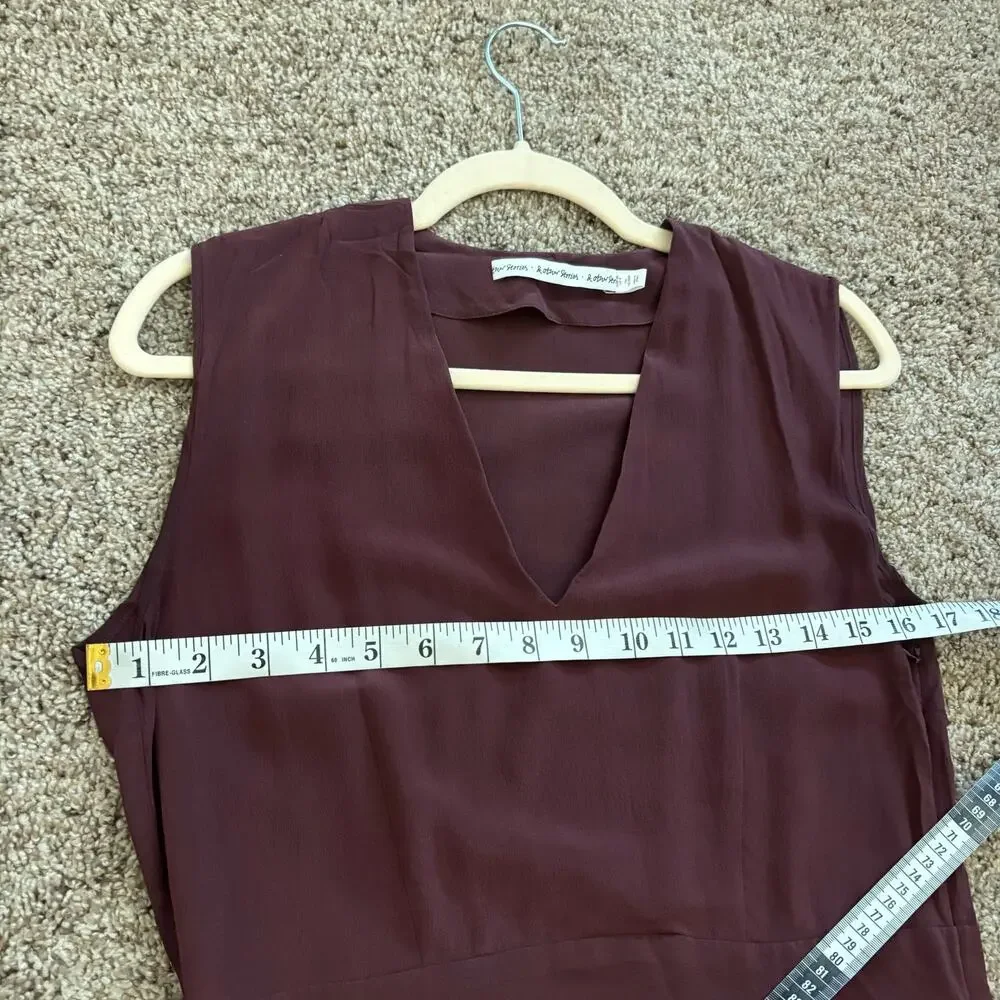 & Other Stories 100% Silk Burgandy Maxi Dress Sz 8 Wedding Guest Formal